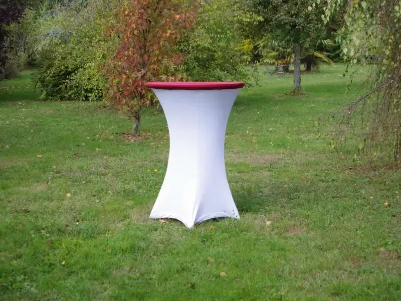 Housse Extensible Blanc Table Cocktail